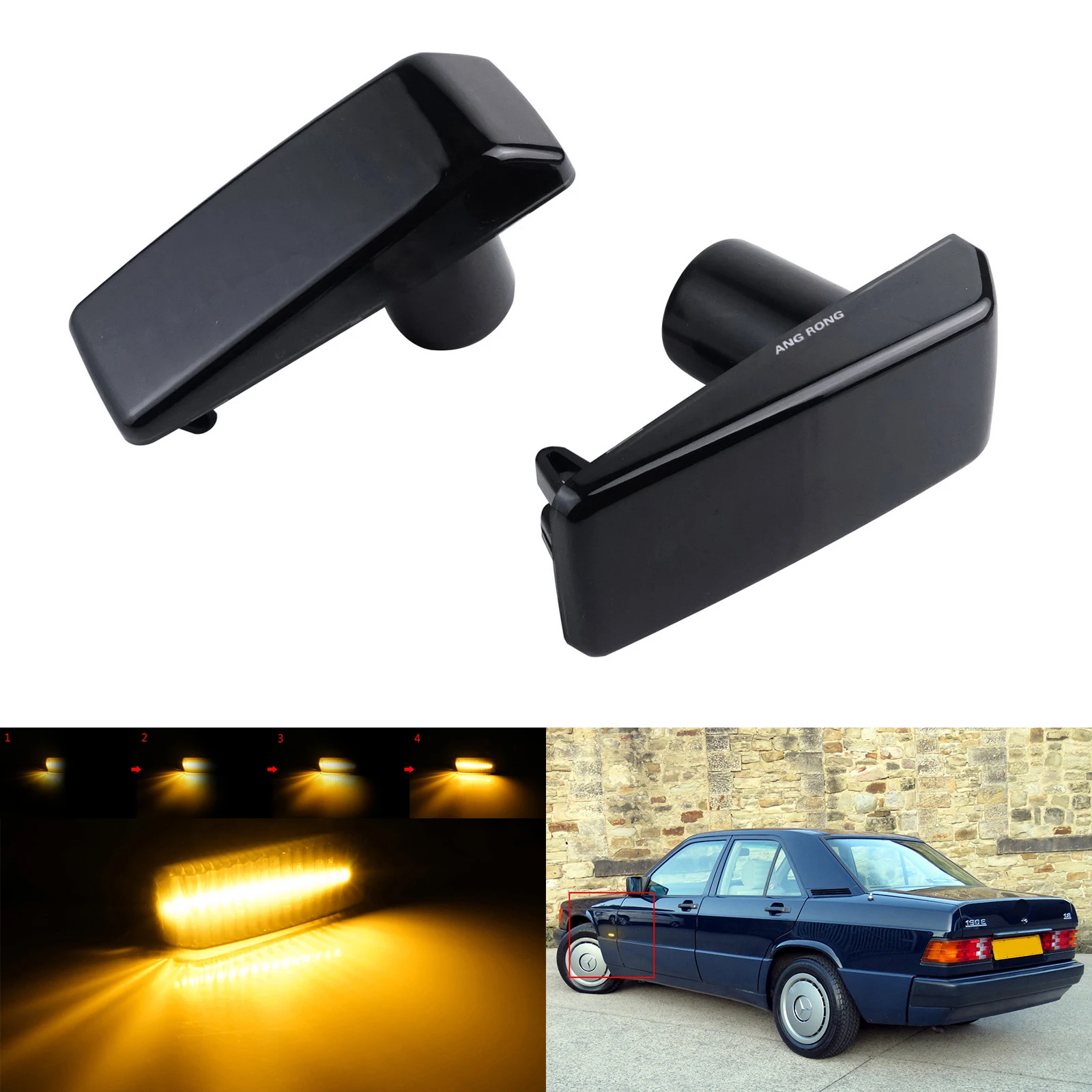 

For Mercedes W201 W202 W124 W140 Dynamic Side Indicator LED Repeater Light Lamp