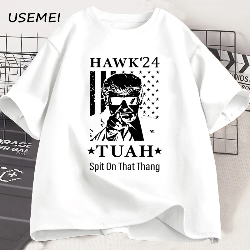 Men's Cotton T-shirt HAWK TUAH Spit on That Thang T Shirt Funny Short Sleeve Tees Casual Unisex Tshirt Male Clothing Tees