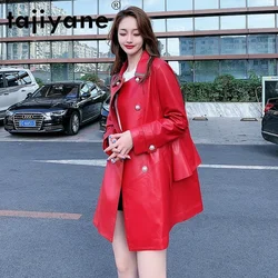 Tajiyane Top Genuine Leather Jacket Women's 2021 Autumn New Sheepskin Windbreaker Mid-length  Loose Pure Leather Jacket FCY132