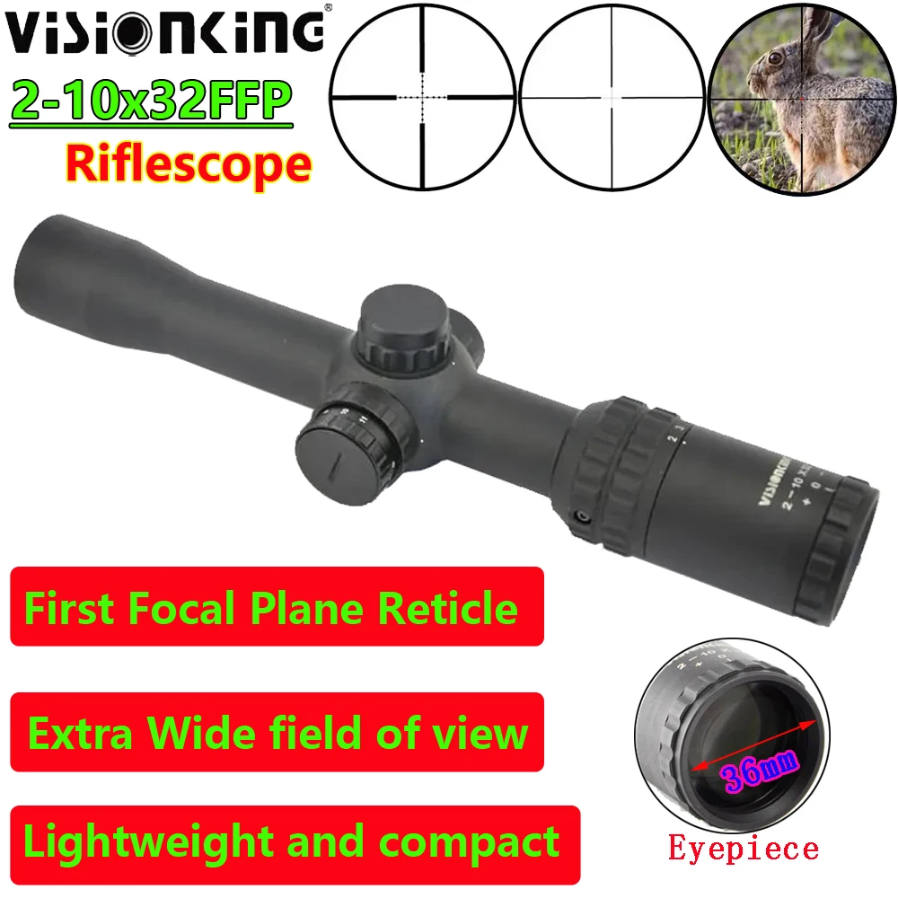 

Visionking 2-10x32 FFP Sniper Riflescopes Waterproof Target Shooting Optics Sight Illuminated Reticle Hunting Scope .223 .308