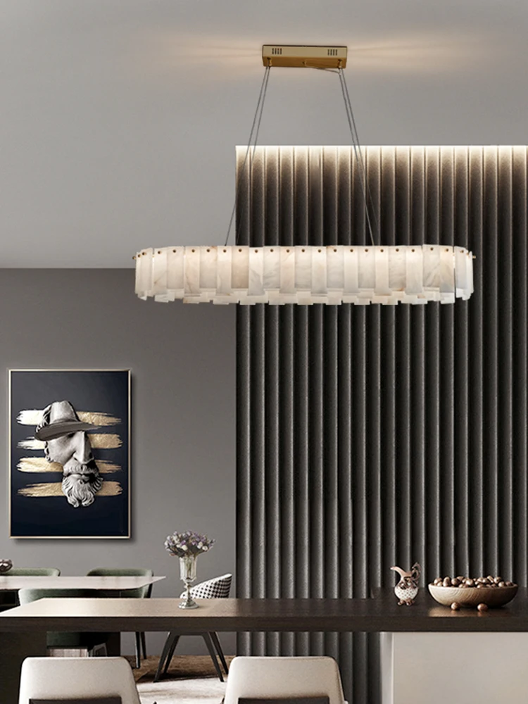 

American Luxury Marble Design Dimmable Led Chandelier Lighting Lustre Suspension Luminaire Lampen Hanging Lamps For Dinning Room
