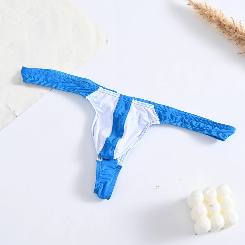 

Мужские стринги из ледяного шелка, трусы с низкой талией, стринги с Т-образной спинкой, трусы Femboy, выпуклая сумка, нижнее белье, дышащее нижнее белье