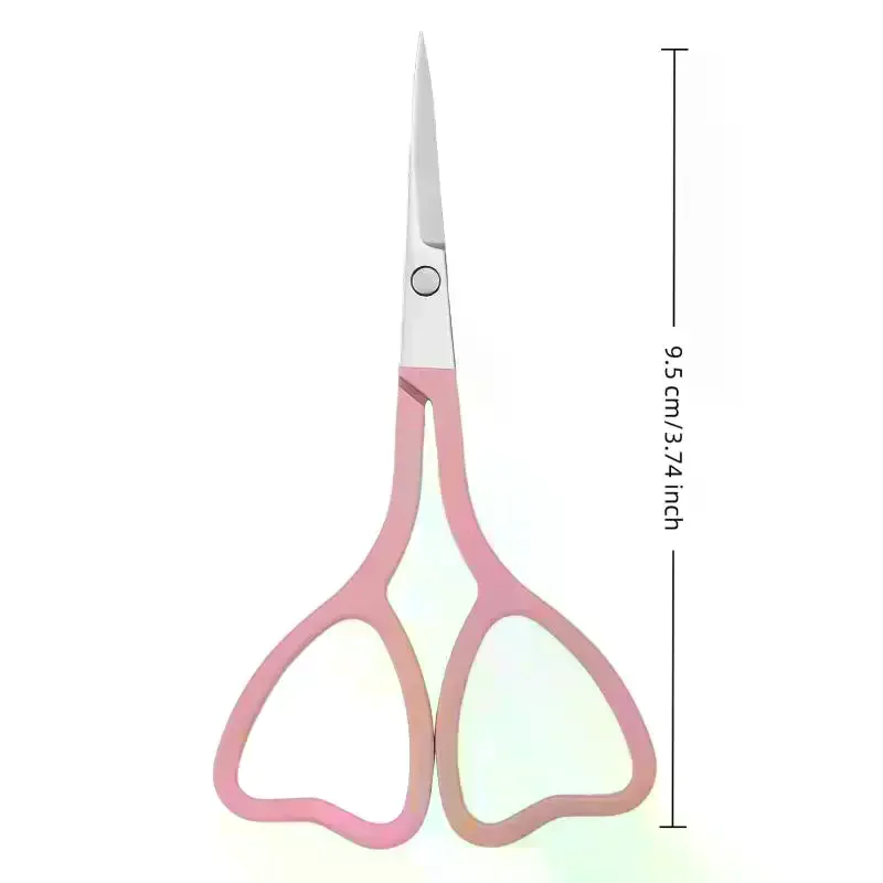Eyebrow Trimmer Scissors Heart Shape Non-Slip Finger Grip Brow Scissors Eyebrow Razors For Men And Women Makeup Tool