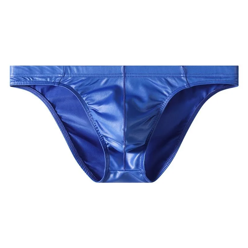 

Мужские трусы-брифы из искусственной кожи, сексуальные, персонализированные, однотонные, простые и удобные, дышащие шорты-трусы