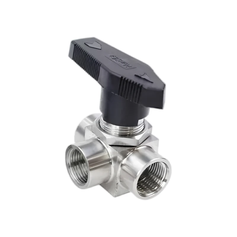 304 Stainless Steel Imitation Panel Horizontal Internal Thread Three-way Ball Valve T/L Type Switching Valve YFP-2B On/Off Valve