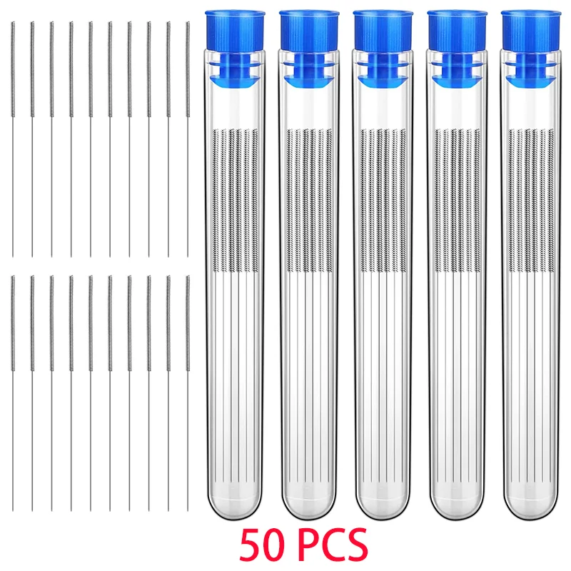 

50 Pieces 3D Printer Nozzle Cleaning Kit 0.4 mm Stainless Steel Nozzle Cleaning Needles 3D Printer Nozzle Cleaner for 3D Printer