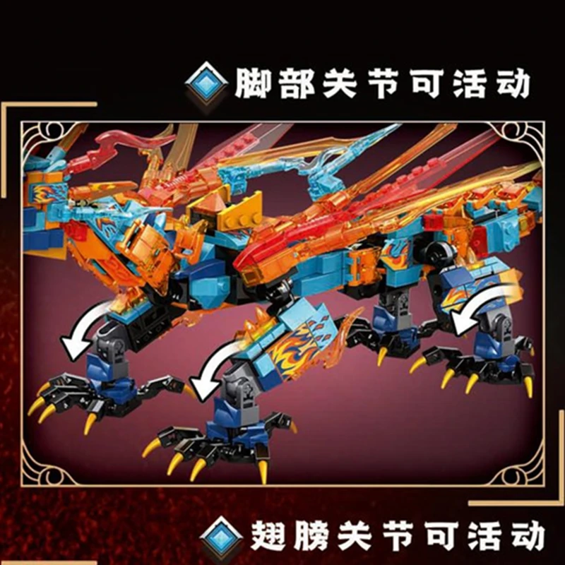 New 2023 Heatwave Transforming Lava Dragons Fightar Titan Season 14 Fly Building Blocks Classic Model Sets Bricks Kid Kit