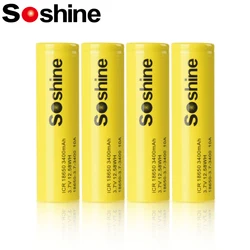 Soshine แบตเตอรี่3C 18650 3.7V 3400mAh แบตเตอรี่แบบชาร์จไฟได้ Li-ion 18650 3400mAh แบตเตอรี่100% ของแท้สำหรับไฟฉาย LED