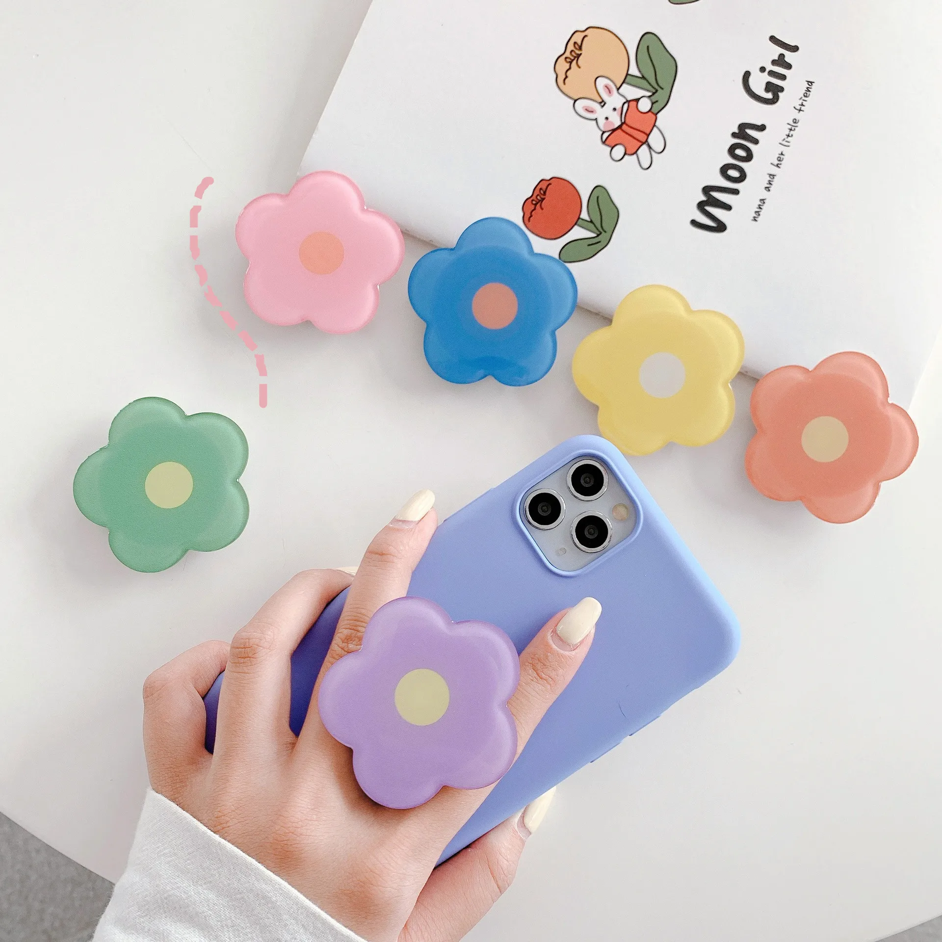 

Lovely Flowers Foldable Grip Tok Bracket Universal Folding Mobile Phone Holder Finger Holder Expanding Stand For iPhone Xiaomi