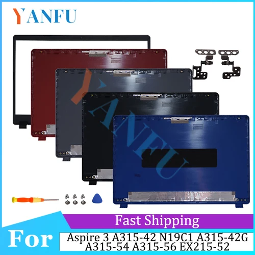 Imagen 1 del producto Nueva funda de repuesto para portátil Aspire 3 A315-42 A315-42G A315-54 A315-56 N19C1 EX215-52 LCD contraportada/bisel frontal/bisagras cubierta superior