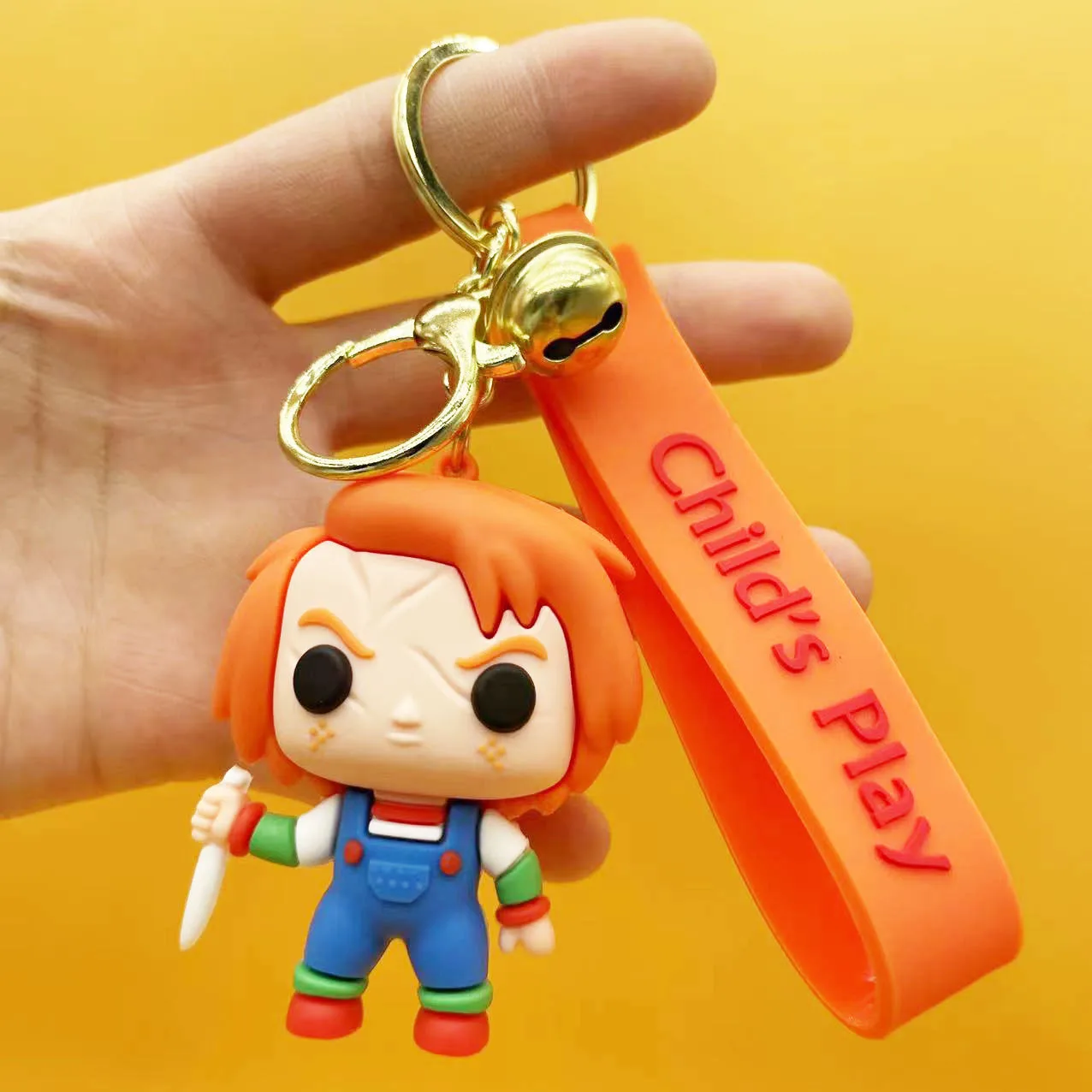 Horror Movie Child's Play Chucky Bride Son Doll Key Ring PVC Keychain Pendant Figure Toys Dolls