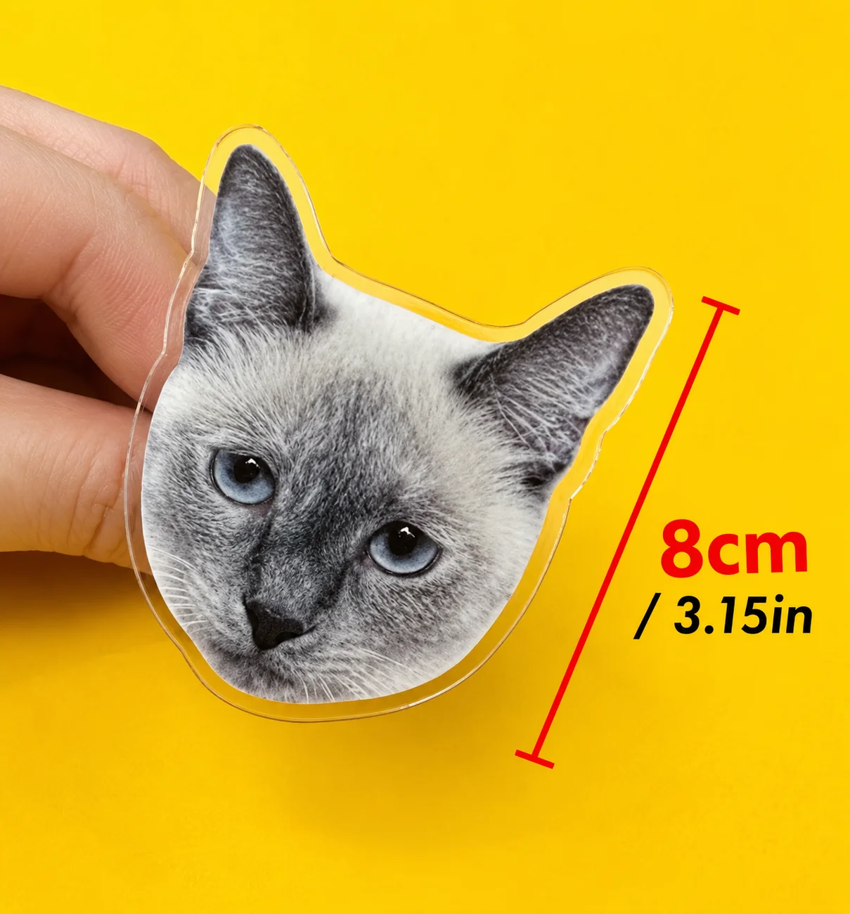 1PC Custom Photo Car Vent Clip Personalized Pet Family Picture Non Slip Acrylic 2D Flat Car Decor Driver Birthday Gift Accessory