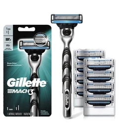 Gillette-男性用手動シェーバー,あごひげと顔用,3層潤滑ストリップ,高速