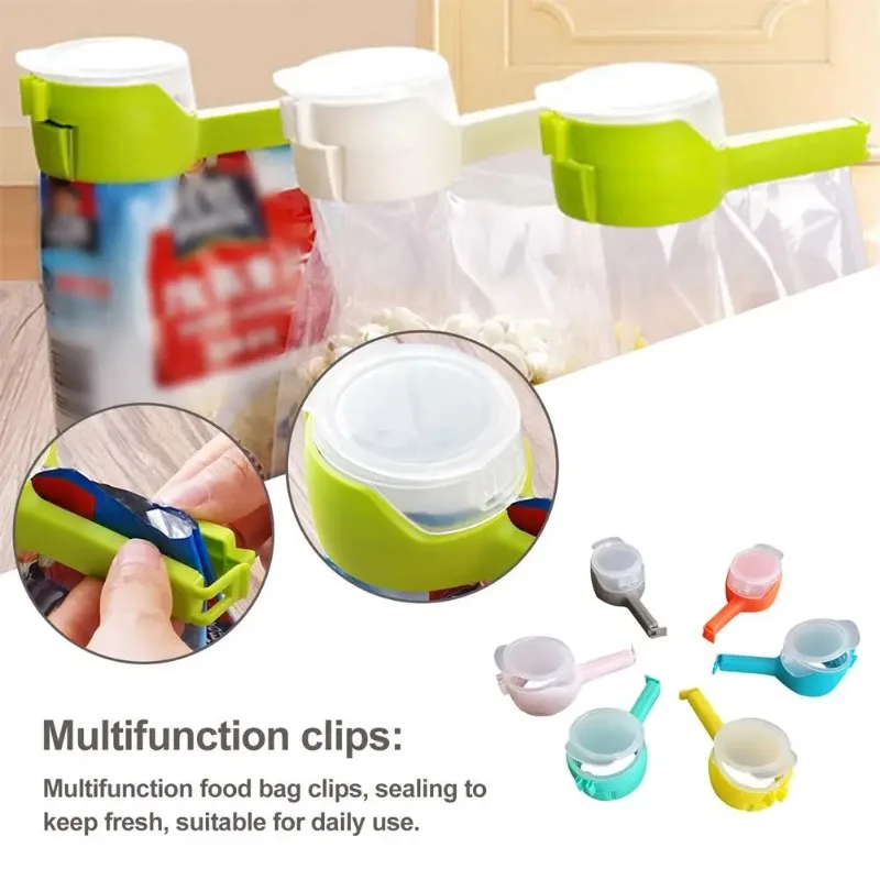 Fresh Keeping Sealer Clamp Snack Sealing Clip Plastic Food Saver Travel Kitchen Gadgets Seal Pour Food Storage Bag Cap Clip