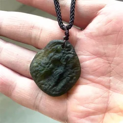Hot Sale A++ Natural Moldavite green aerolites crystal stone pendant energy apotropaic  free rope Unique Necklace