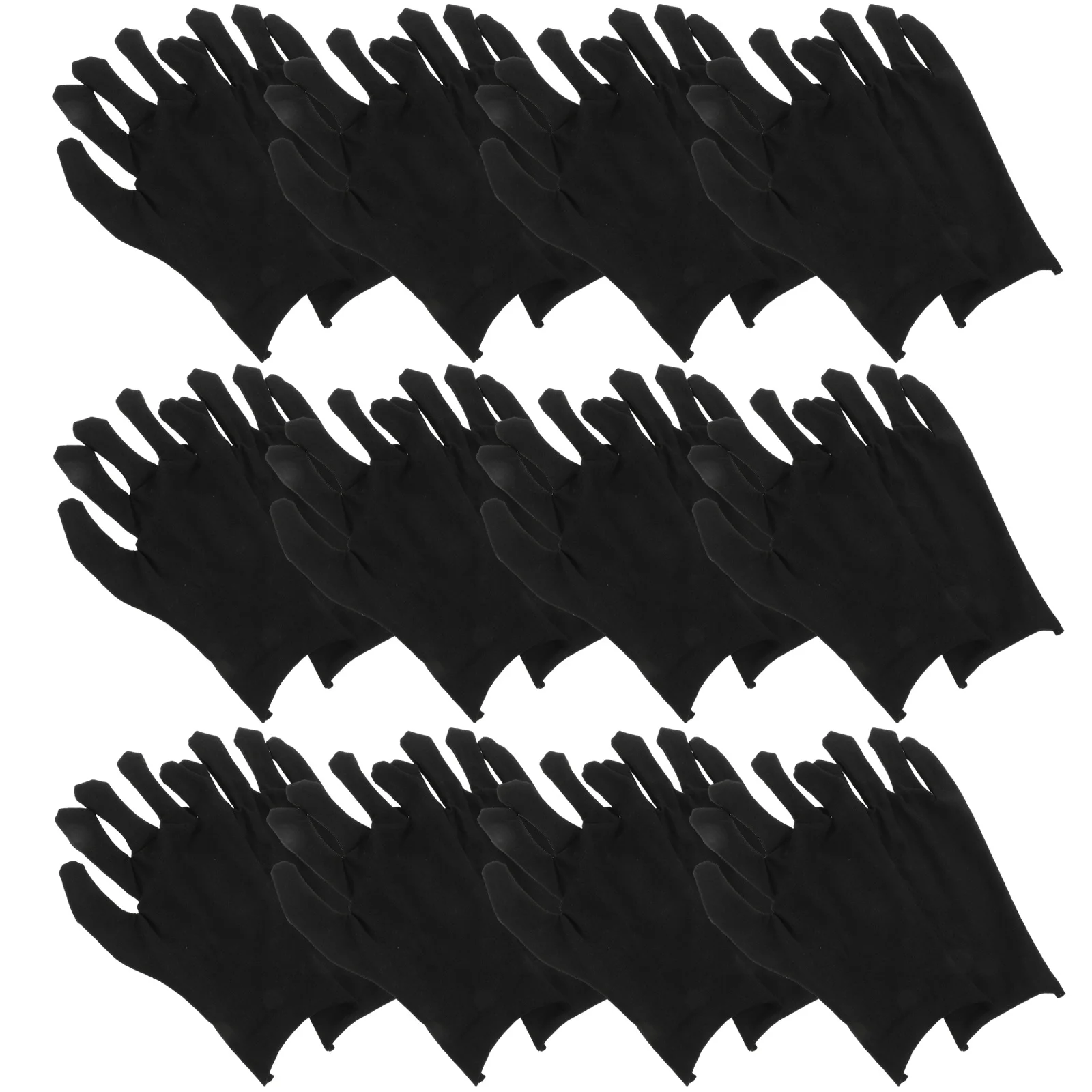 12Pairs Thickened Cotton Comfortable Gloves Labour Protection Working Gloves Safety Hand Protection Black Size L for Outdoor