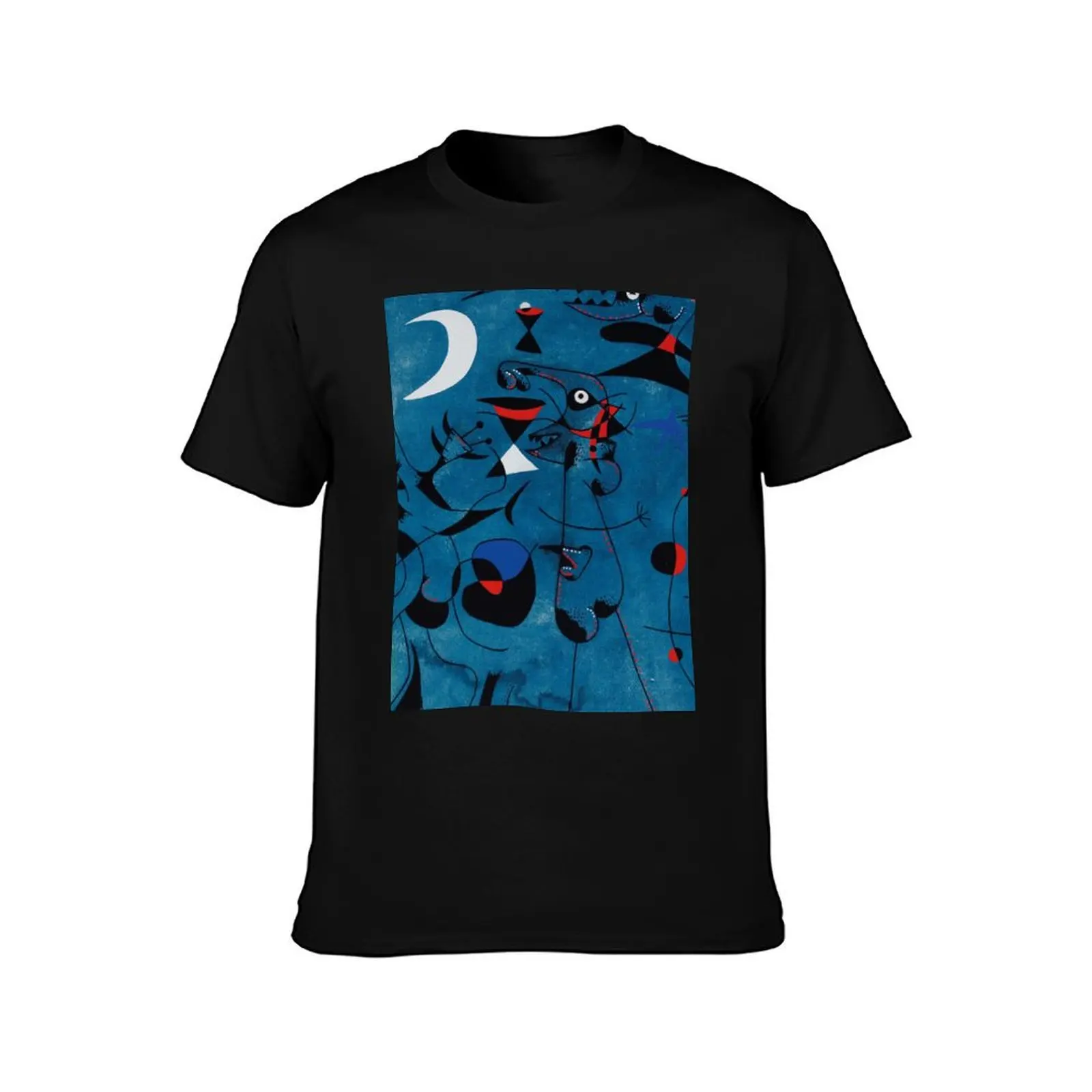 Joan Miro Constellation Print T-Shirt Summer Casual Cotton Tee Oversized Streetwear Tops Vintage Graphic Print 100% Cotton