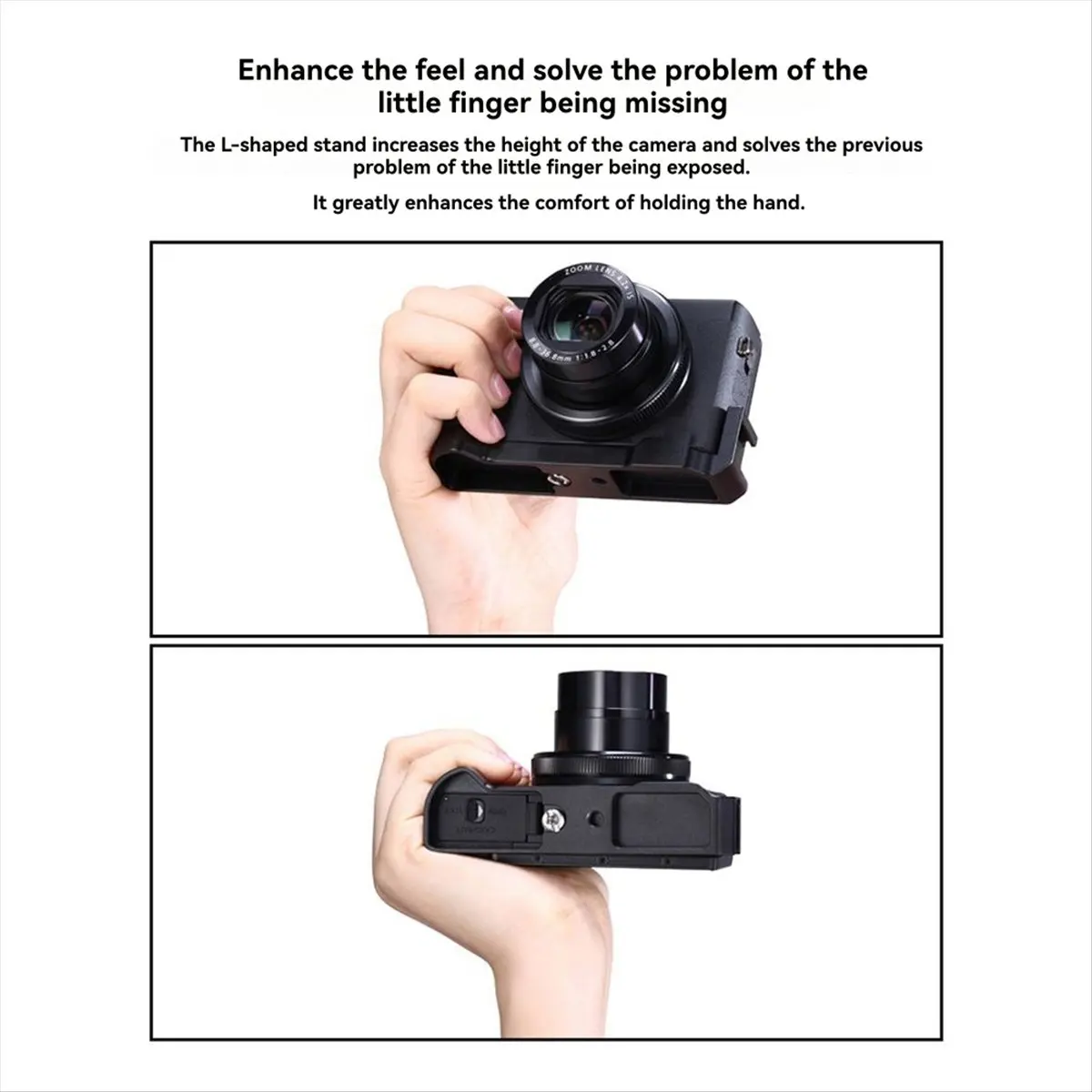 

Camera Quick Release L Plate Hand Grip for G7X3 G7X2 Camera Multi-Functional Base Plate Silver