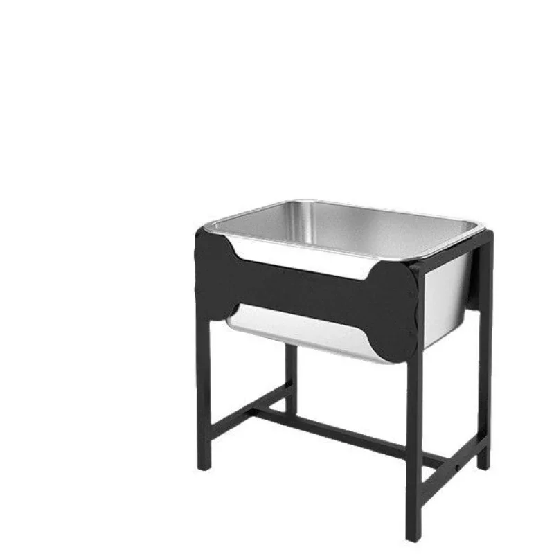Pet elevated water bowl, medium and large dog stainless steel water bowl, easy to clean and protect the spine