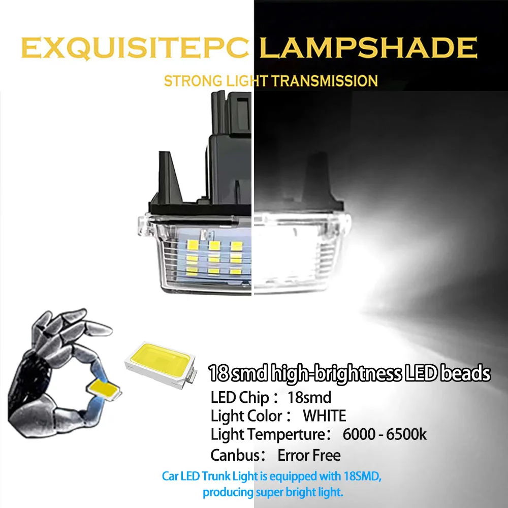 2Pcs Car Led Rear Number License Plate Lights Assembly For Toyota YARiS Highlander Camry Avalon Avensis Corolla Fielder Esquire
