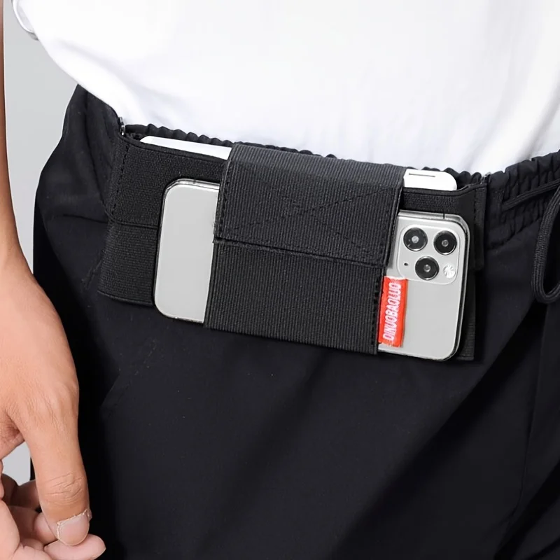 

1pc Sports Invisible Mobile Phone Portable Waist Bag, Outdoor Work Elastic Mobile Phone Bag Multi-layer Storage Bag
