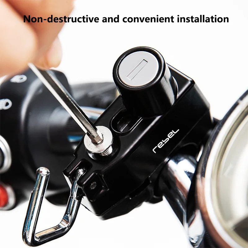 Motorcycle Helmet Lock Anti-theft Security Safety For Handlebar Locking Cycling Equipment For Honda Rebel 300 Rebel 500 CMX