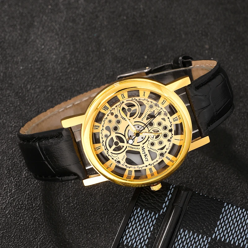 Fashion Mens Watches Leather Strap Business Casual Watch Luxury Men Quartz Wristwatch Reloj Hombre