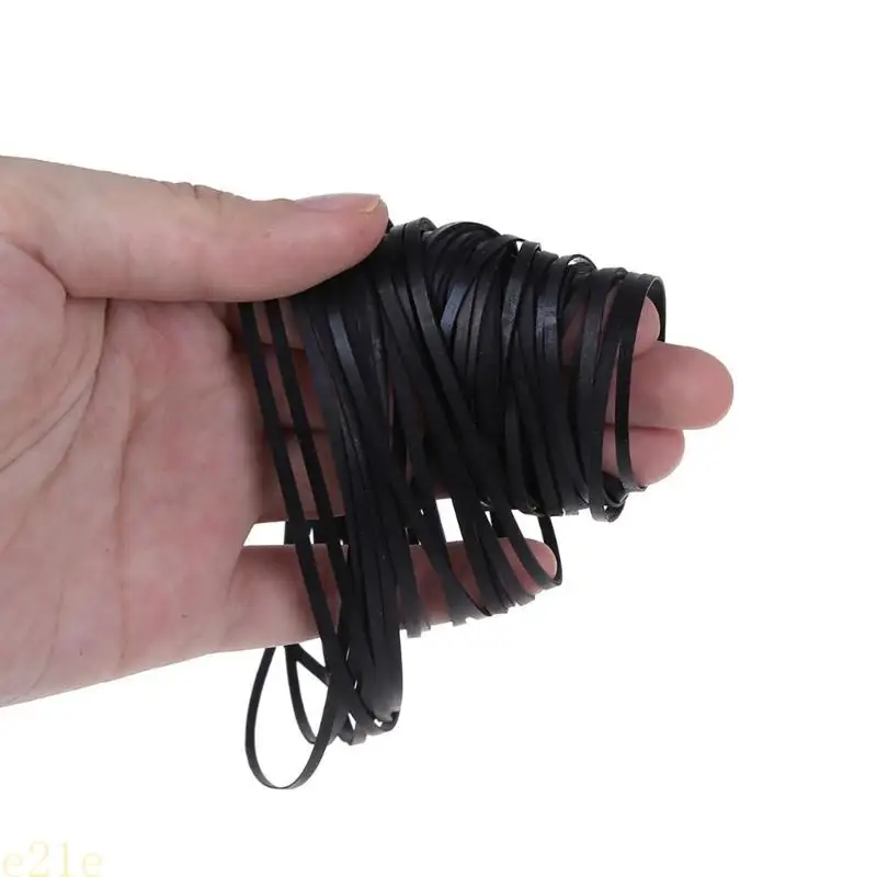 

E21E Versatile Set of 100pcs Mix Size Flat Rubber Belt Cassette Tape Machine Belts 40-135mm for DVD Drives 3mm