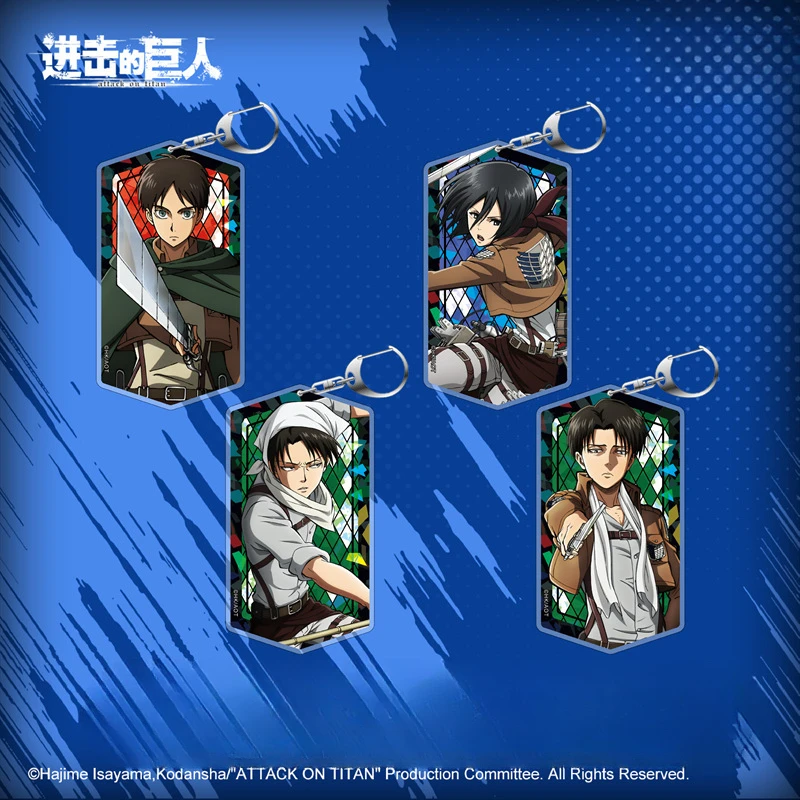 Eren Jaeger Mikasa Ackerman Armin Arlert Popular Anime Secondary Peripheral Colorful Acrylic Keychain Cool Backpack Pendant