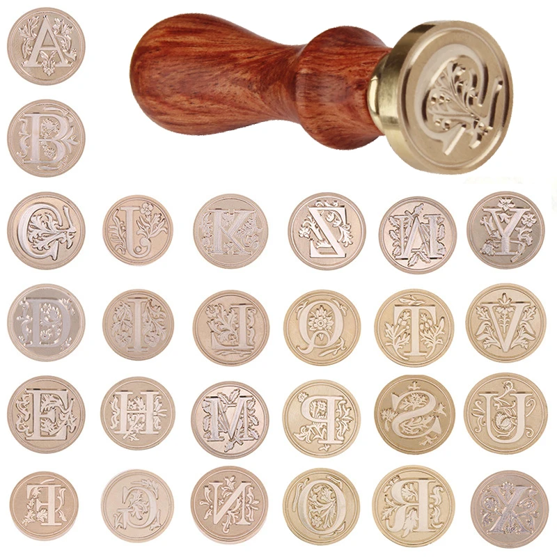 Vintage Wax Seal Stamp Classic A-Z Retro Seals Wooden Stamps Alphabet Craft 26 Letter Sealing Wax Home Decor Dropshipping