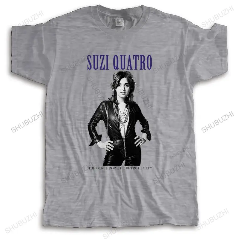 Male streetwear Tshirt luxury cotton T shirt Suzi Quatro The Girl From The Detroit City summer Unisex O-neck Teeshirt Euro Size