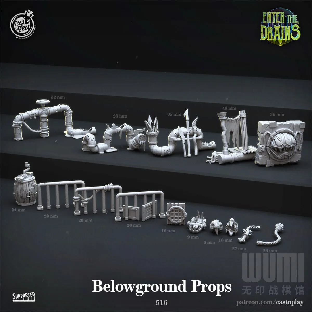 Miniature Landform Sewer Water Pipe Manhole Cover Sewage Pipe Fence  And Dragons DND Ornament Prop Model