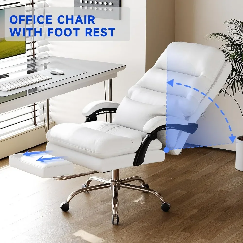 Office Chair, Big and Tall Office Desk Chair, Ergonomic Office Chair, Executive with Foot Rest and Lumbar Pillow