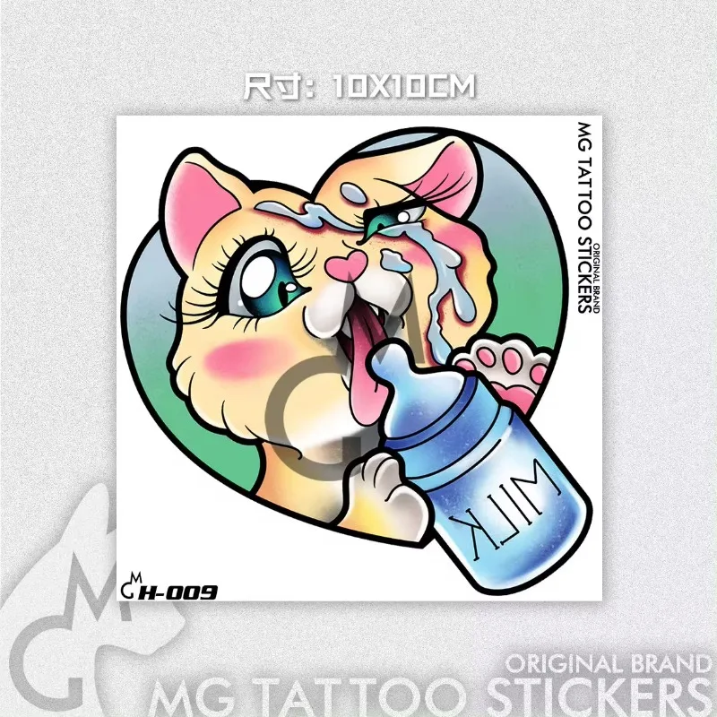 Cartoon Cat Drink Milk Temporary Tattoo Stickers Sexy Anime Hentai Tatto Art Carnival Festival Tatoo Cute Tattoos Cheap Goods