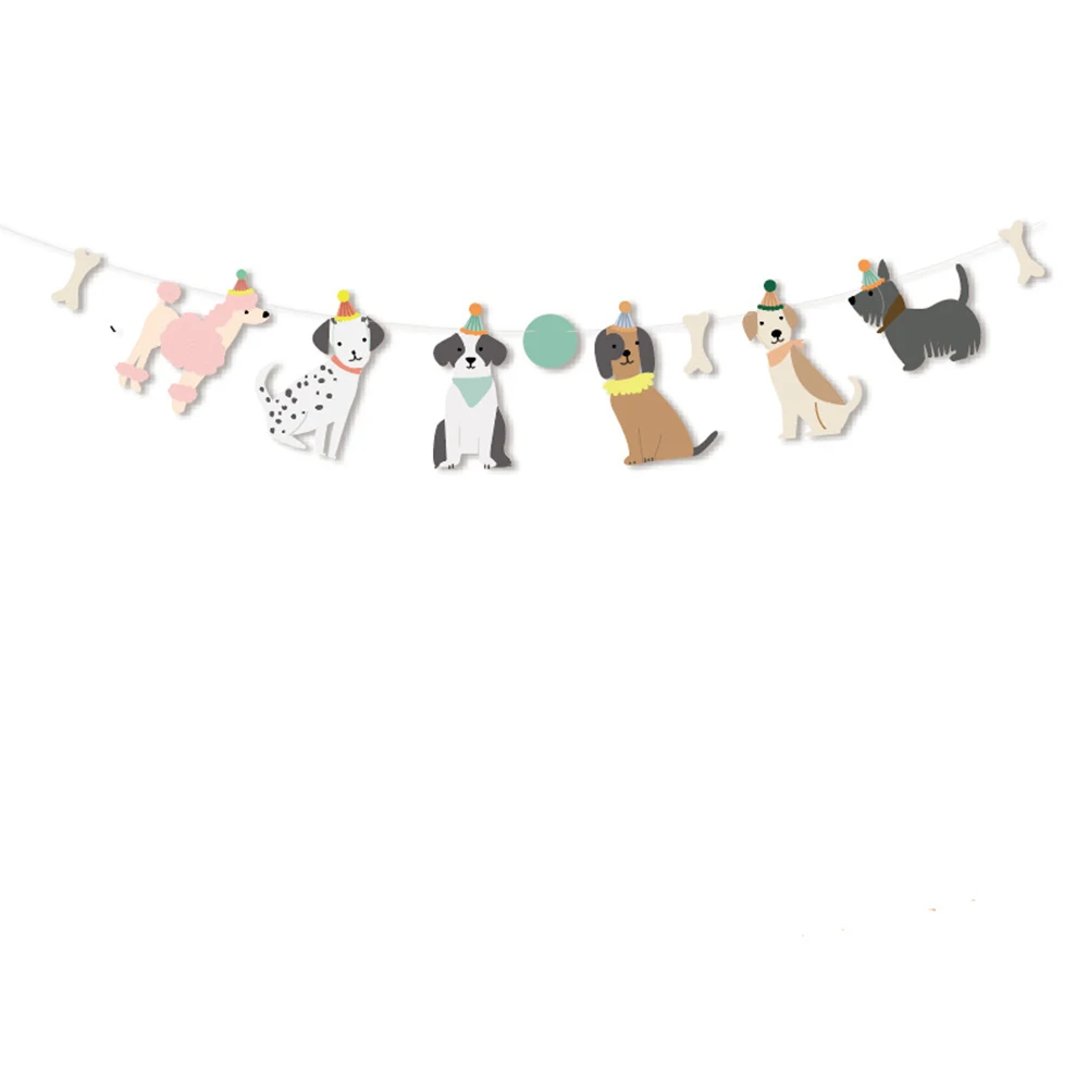 Hunde-Geburtstagsbanner, Hunde-Geburtstagsparty-Deko für Hintergrund, Hunde-Party-Happy-Birthday-Banner, Ballon, Haustier-Welpen-Thema Geburtstagsdekoration – Detail 2