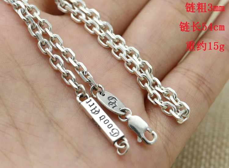 925 sterling silver personalized long sweater chain retro Japanese and Korean women's necklace collarbone chain minimalist men's