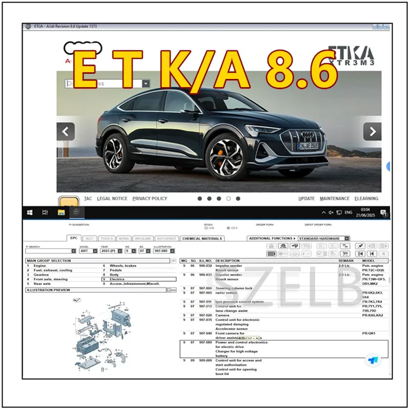Newest ETKA 8.6+ Elsawin 6.0 Auto Repair Software Electronic Parts Catalog for V//W AU//DI SE//AT SKO//DA - Vehicle Repait Tool