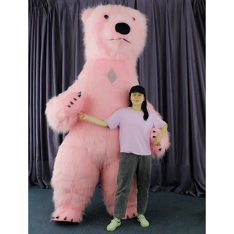 

260cm Inflatable Polar Bear Mascot Costume For Adult Advertising Wedding Blow Up Giant Animal White Brown Yellow Black