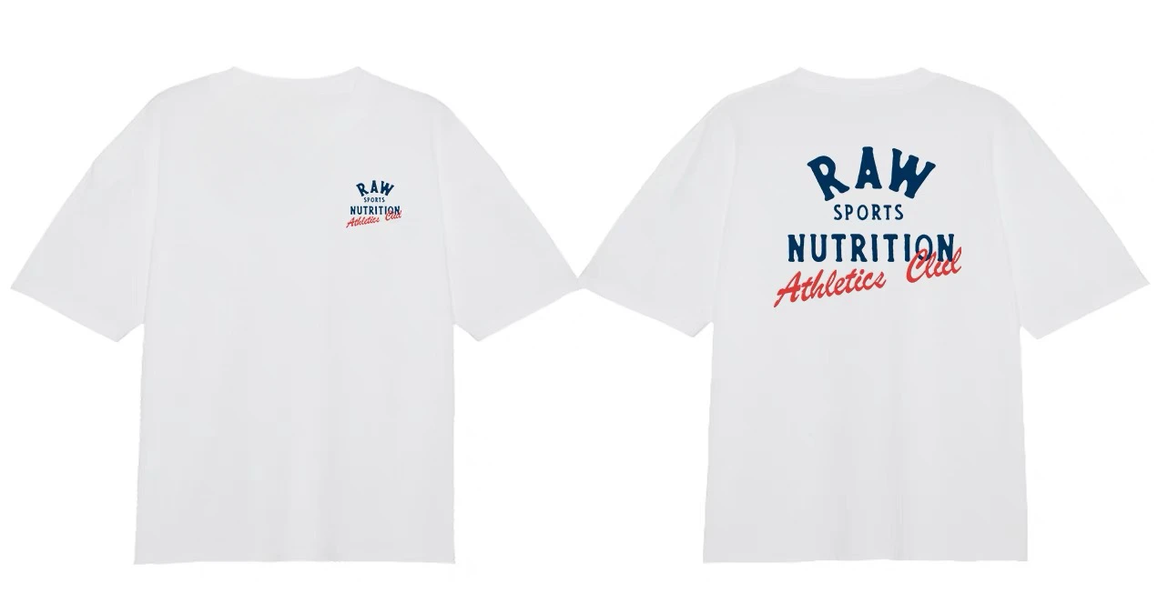 2025 جديد RAW Cris Cbo اللياقة البدنية قصيرة الأكمام اللياقة البدنية الوزن ضيق فضفاض تي شيرت القطن شيك العلامة التجارية قبالة الكتف كم طويل