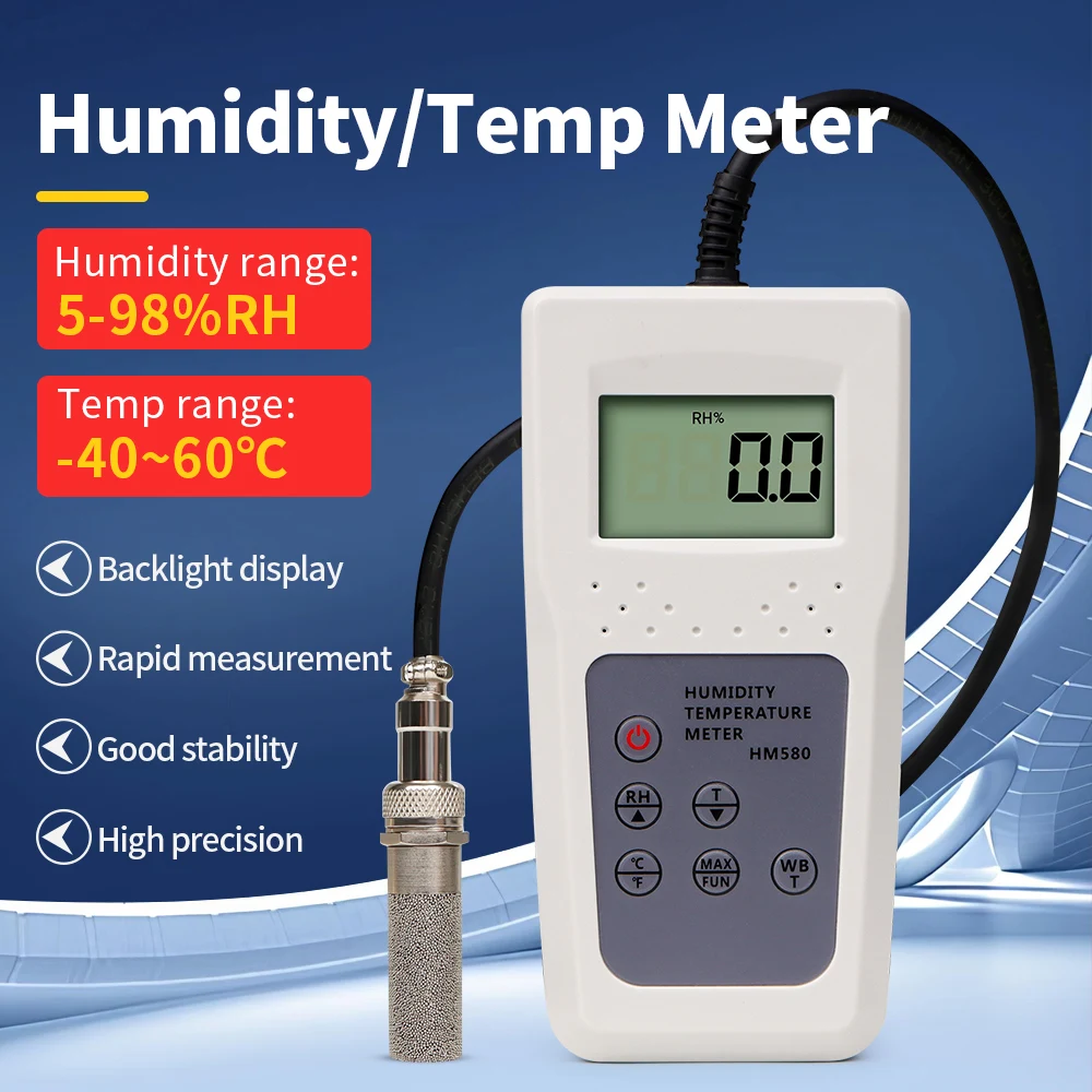 

Professional Temperature Humidity Meter Laboratory Digital Thermo-Hygrometer Farm Plastic Shed Winery Ambient Moisture Meter