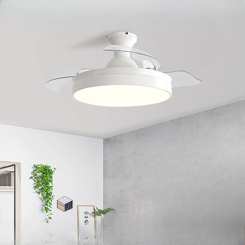 

Household Living Room Invisible Ceiling Fan Light Nordic Restaurant Simple Fan Chandelier