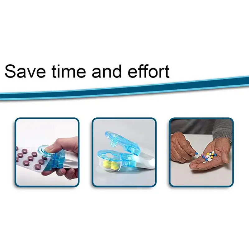 

1pc Portable Pill Taker Remover with Medicine Box No Contact Household Gadgets Tablets Pills Assistance Tool Pill Dispenser