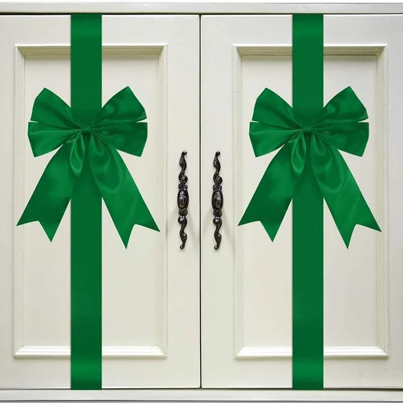 1pc Big Ribbon Bow Christmas Supplies Bow Front Door Decorations Hanging FrontDoor Red Bows Supplies Home Ornaments NewYear 2025