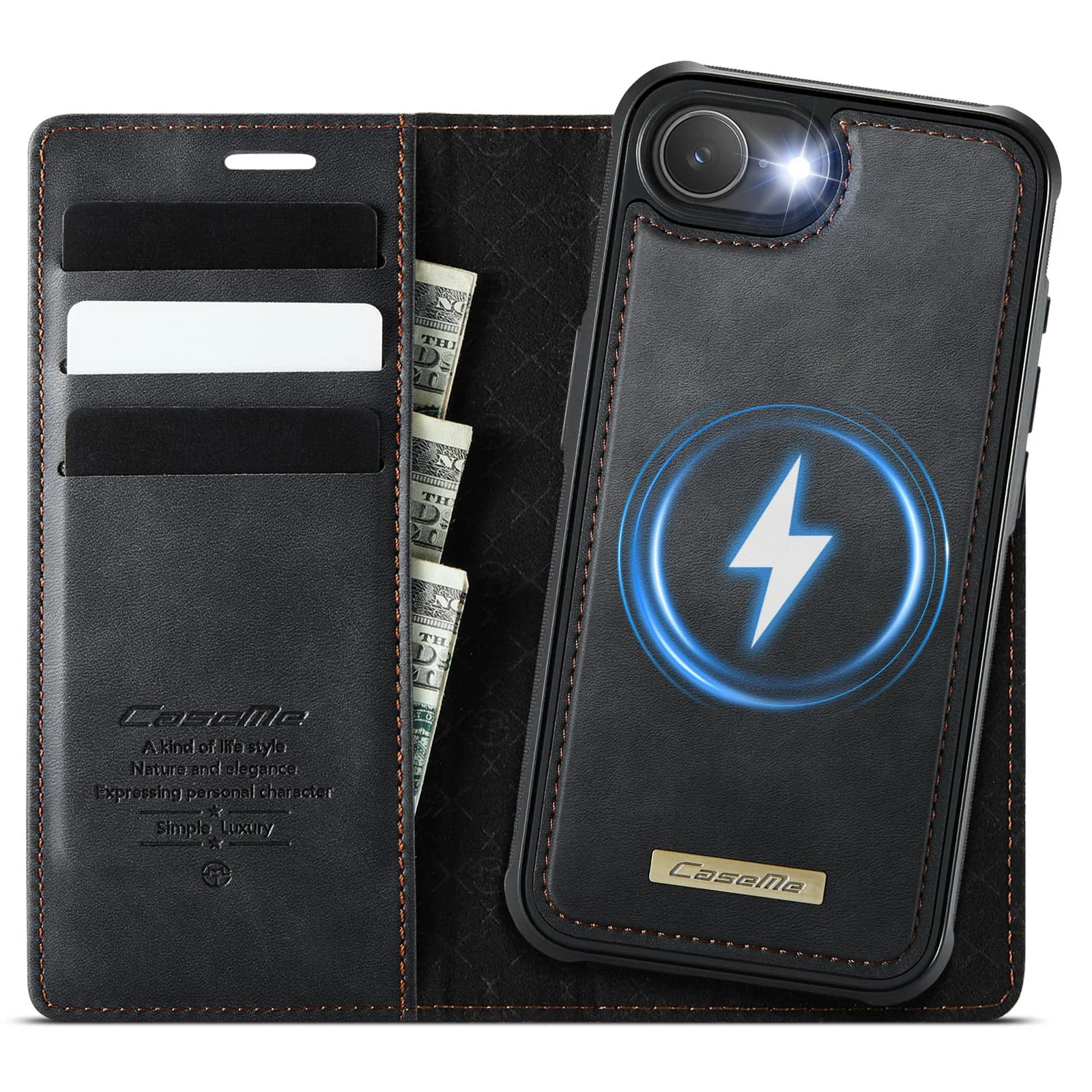 For iPhone 17e Magnetic 2-in-1 Detachable Wallet Case MagSaf