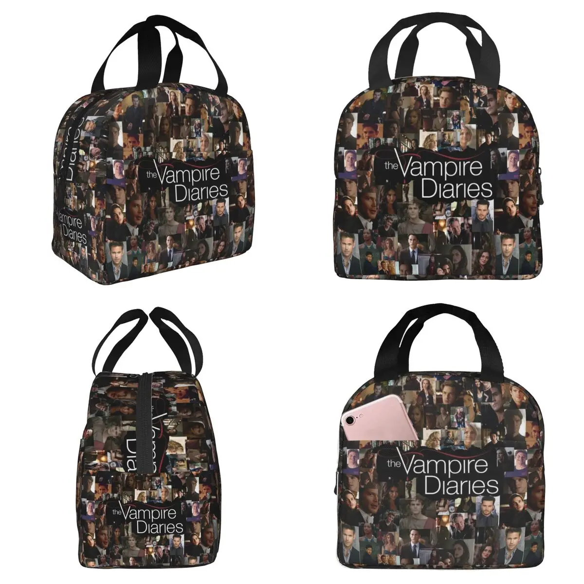 The Vampire Diaries Damon Salvatore Insulated Lunch Bag for Kids School Cooler Thermal Food Box Tote Leakproof Lunch Boxes