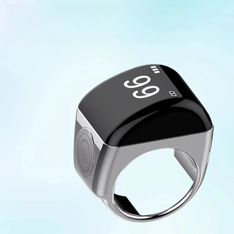 

Decompression Counting Smart Ring LED Smart Counter Alarm Clock Ring Metal