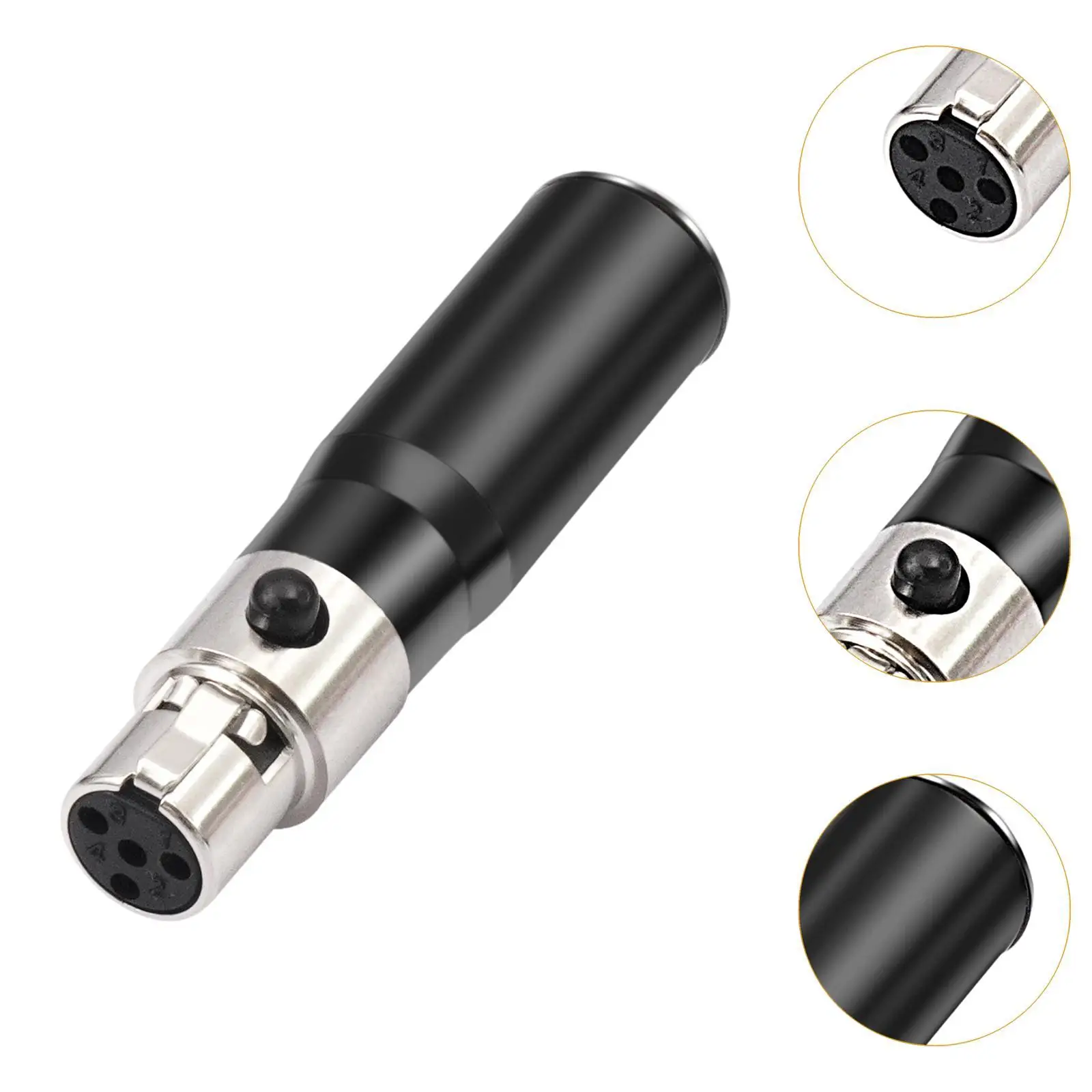 4 Pin Mini XLR Female to Male Adapter for Microphone Cable Converter for Studio Mic Mixer Camera Setup