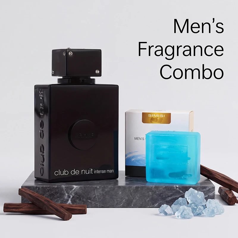 Men's Fragrance 2-Piece Set, Club Men's Perfume Matched With Men's Cologne Soap Combo, Woody Amber Fragrance, Cologne Cleansing Soap, Men's Gift Combo