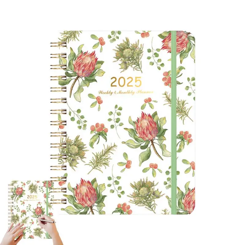 Agenda giornaliera Notebook Progetto Planner Copertina vegetale Bellissimo pianificatore giornaliero per donne o uomini Agenda settimanale mensile Notebook