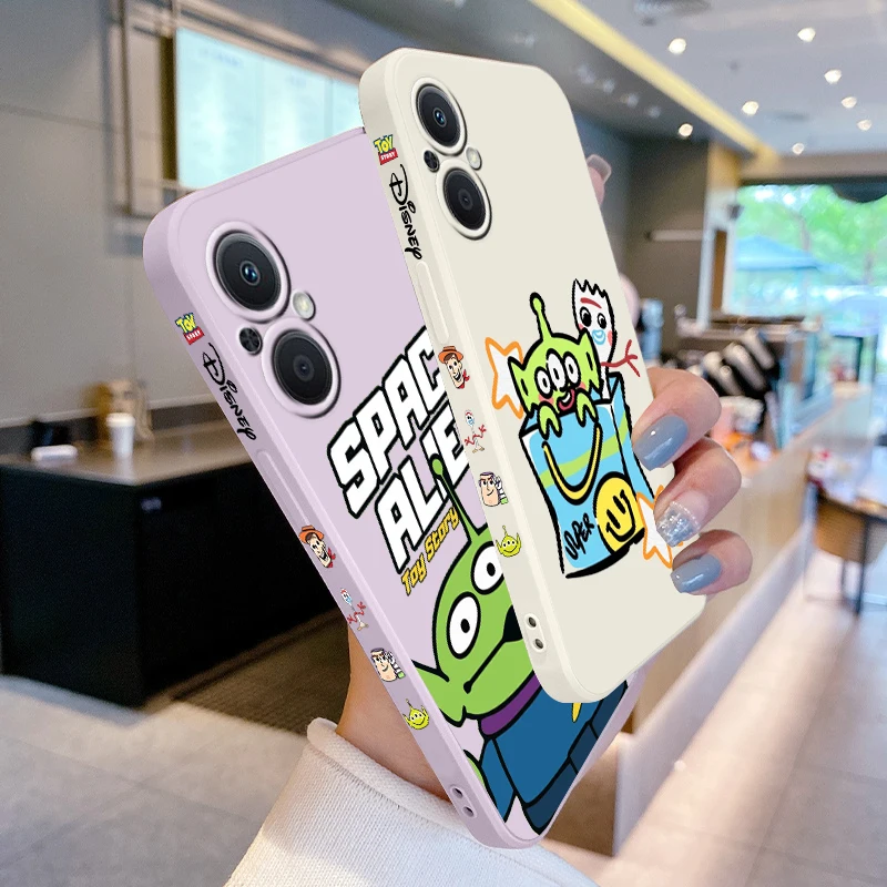 Toy Story Buzz Lightyear Alien Phone Case For OPPO Find X5 X3 X2 Lite Pro Neo A5 A53 A94 4G 5G Liquid Left Rope Soft Cover